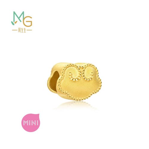 圣诞礼物周生生Charme宝贝祥瑞祝福如意锁黄金足金串珠硬金92438C - 图1