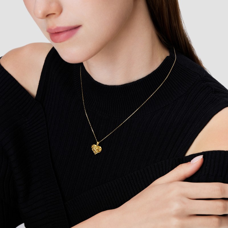 圣诞周生生微糖系列巧克力甜心项链足金镶嵌钻石黄金套链94423N - 图1