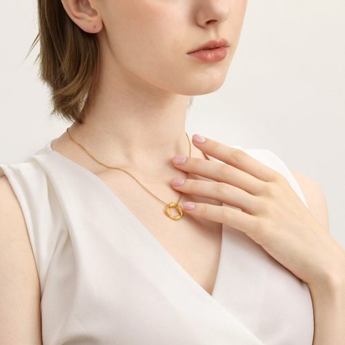 圣诞礼物周生生黄金足金V&A博物馆茛苕叶圆环吊坠项坠93243P定价 - 图1