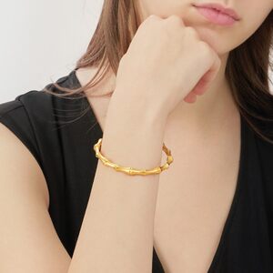 520礼物周生生古法黄金足金东方古祖竹子黄金竹节手镯女92241K
