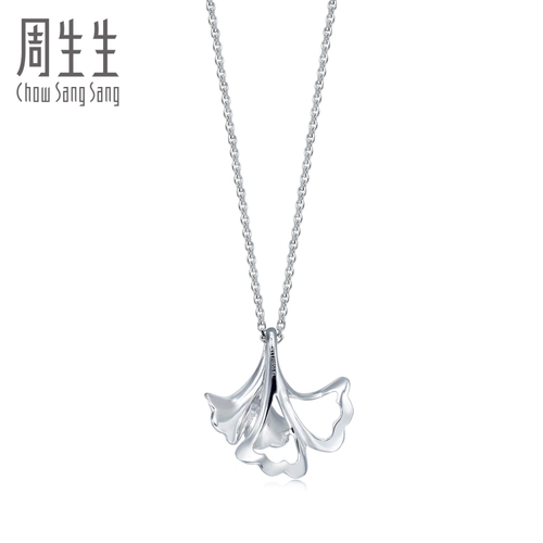 周生生 Daily Luxe Ginkgo Leaf Platinum Pendenum не содержит платинового ожерелья женского подарка 89534p