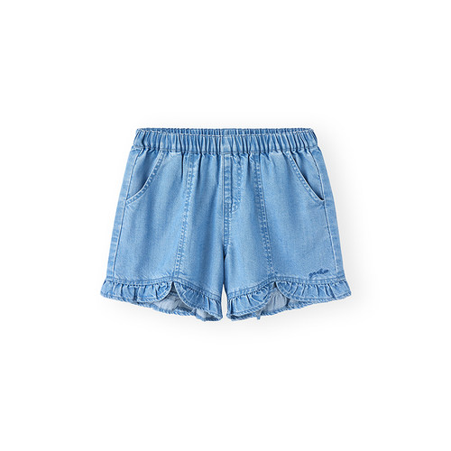 英氏儿童牛仔裤夏季薄款女宝宝休闲透气宽松短裤女童裤子 - 图3