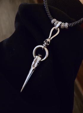 白木黑冰925银十字链情侣项链