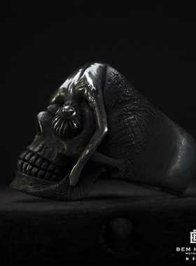 原创手工银饰戒指朋克