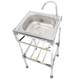 Kitchen stainless steel vegetable sink single sink sink with stand balcony wash basin with shelf sink single basin set