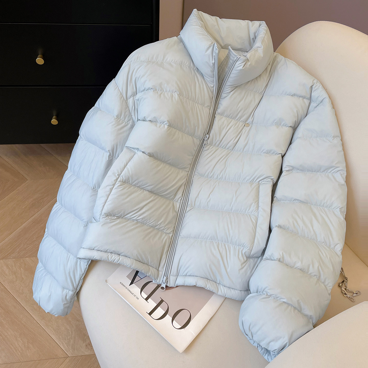 小C家 粉色排骨羽绒服女款冬季2025新款立领加厚90白鸭绒保暖外套,淘宝优惠券,粉丝福利购,淘宝优惠卷