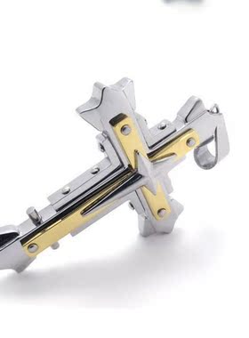 十字架项链男不掉色钛钢饰品男女锁骨链嘻哈个性小众设计感毛衣链