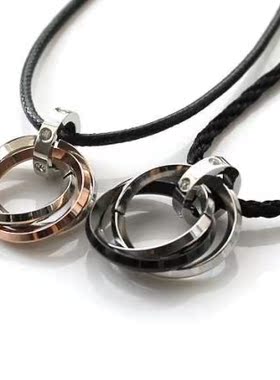 项链男士韩版情侣钛钢吊坠个性潮人简约挂件链子配饰学生饰品首饰