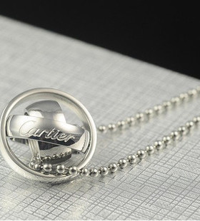 韩版情侣钛钢指环旋转男士吊坠