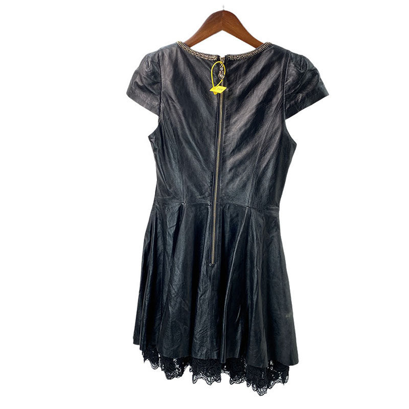 春秋连衣裙真皮女新款修身气质时尚显瘦中长款绵羊皮连衣裙 V89,淘宝优惠券,粉丝福利购,淘宝优惠卷