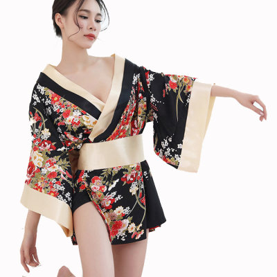 碎花睡袍日式和服温泉浴袍和风式草莓浴衣长瘾诱甜美情趣她密 虎窝淘