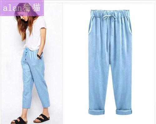 women pants plus size trouser colours elastic summer clothes-图0