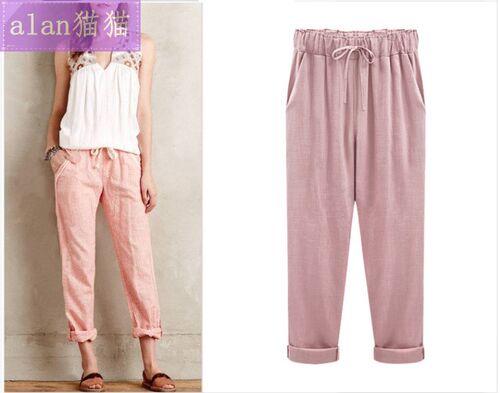 women pants plus size trouser colours elastic summer clothes-图3