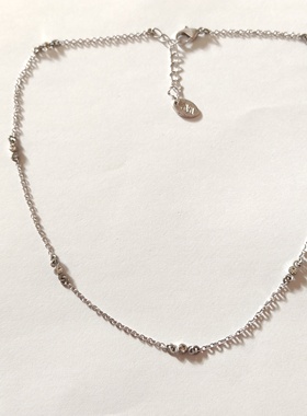 做旧银色翅膀吊坠项链锁骨链女气质简约百搭学生个性金属短款潮02