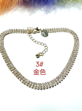 短款气质简约满钻项链卡脖颈链欧美时尚百搭学生女个性项饰品潮14