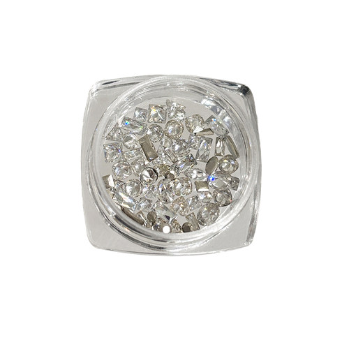 迷你小锆石美甲钻饰品平底马眼水滴菱形粉色香槟指甲钻石混装配饰 - 图3