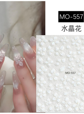 贝壳光水晶冰花美甲贴纸