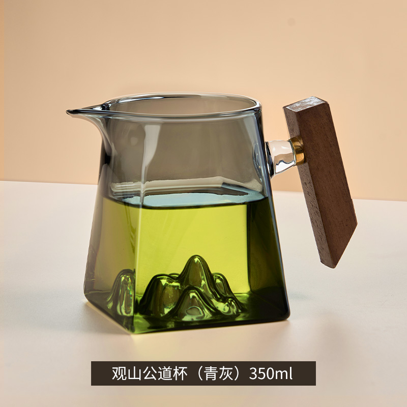 玻璃公道杯高档小青柑加厚分茶器带茶滤网一体带手柄茶海茶具套装 - 图0