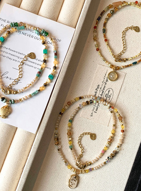 天然石串珠吊坠项链女2026新款