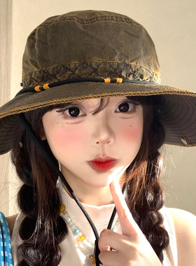 户外大帽檐渔夫帽女夏季爬山遮阳