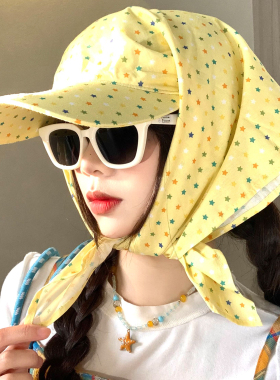 可爱星星绑带头巾帽子女夏季薄款