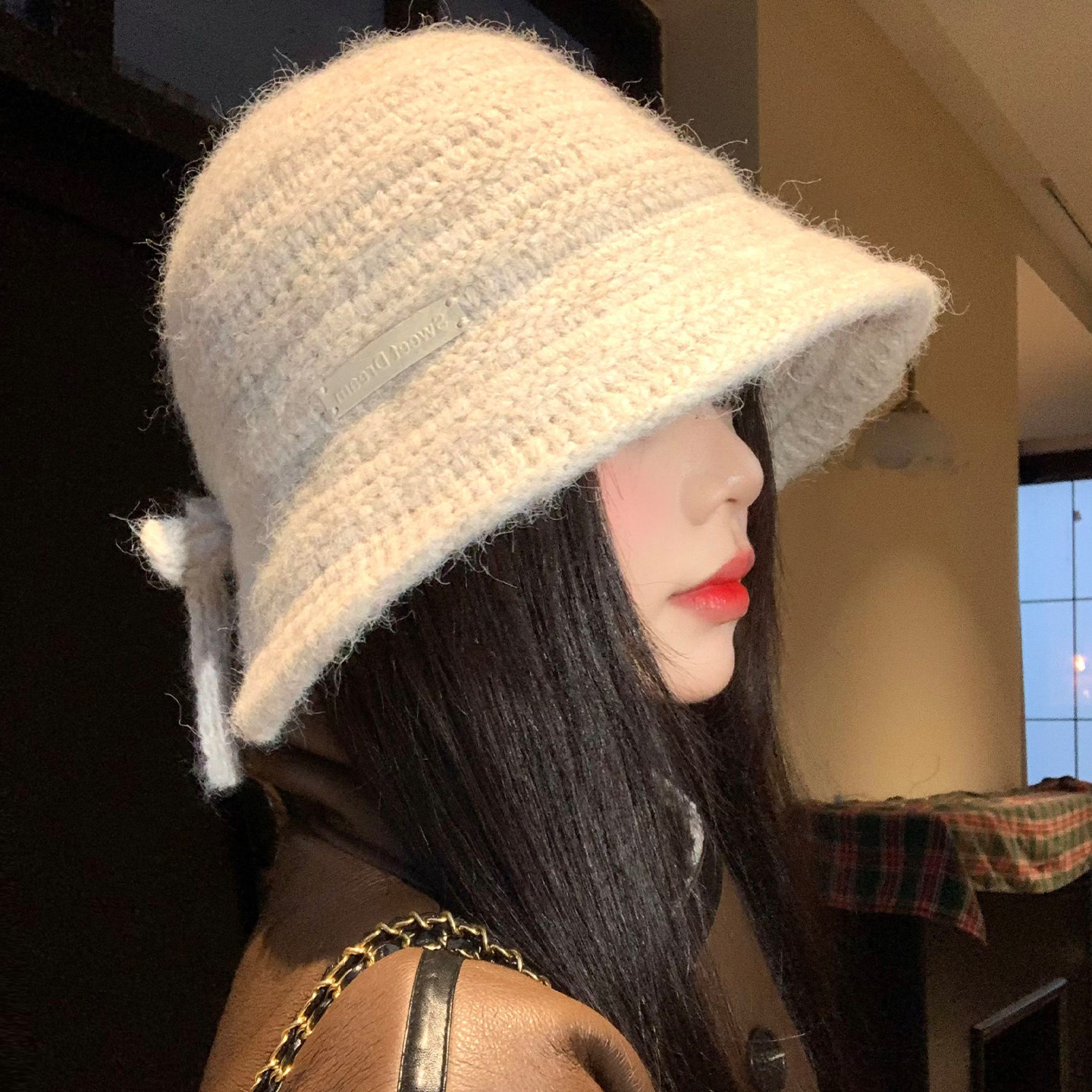 简约针织渔夫帽女秋冬韩版百搭显脸小水桶帽时尚大头围保暖盆帽子,淘宝优惠券,粉丝福利购,淘宝优惠卷