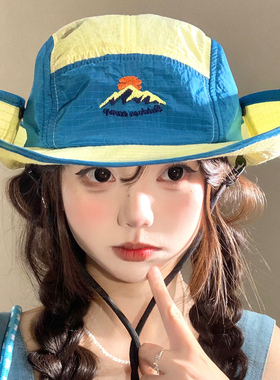 拼色速干渔夫帽女夏季薄款户外