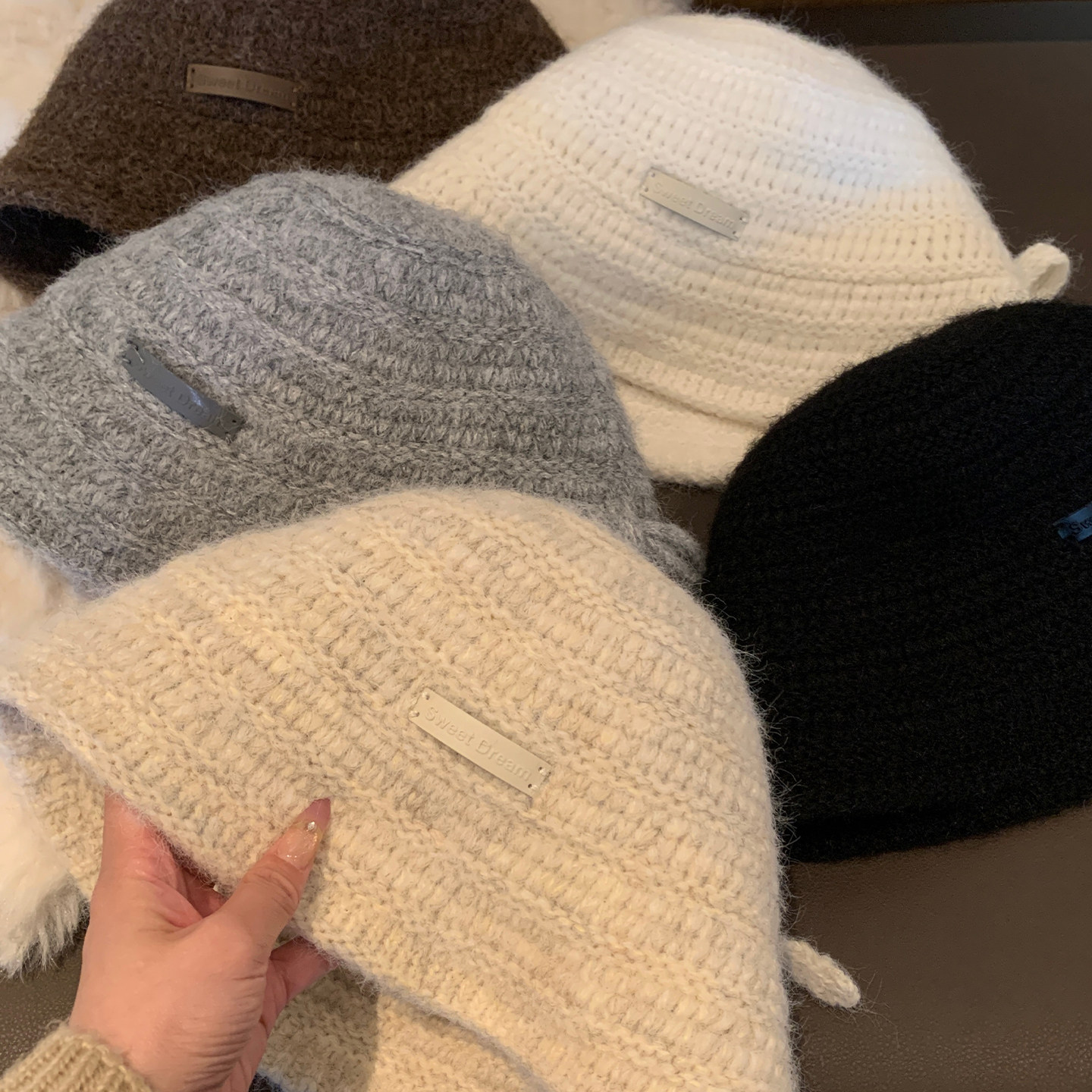 简约针织渔夫帽女秋冬韩版百搭显脸小水桶帽时尚大头围保暖盆帽子,淘宝优惠券,粉丝福利购,淘宝优惠卷