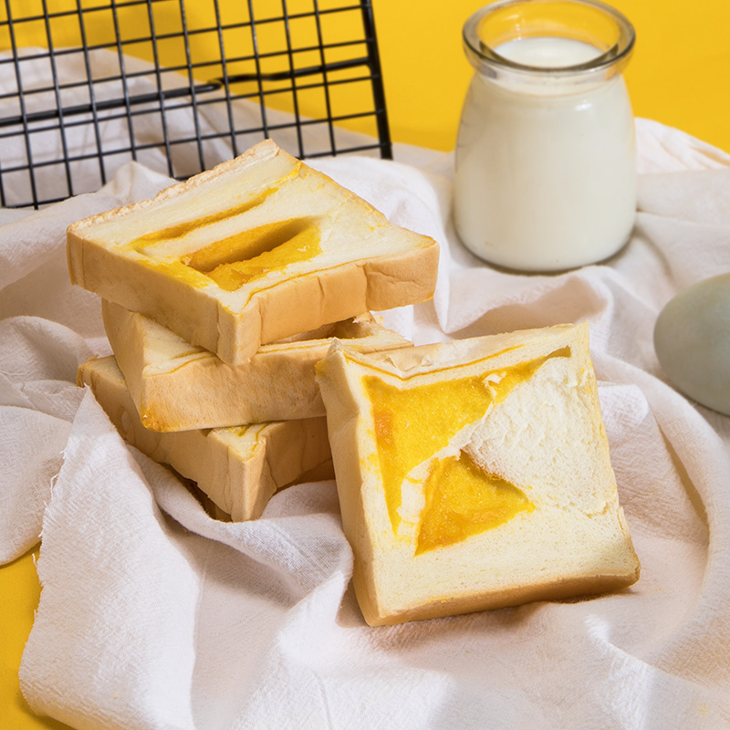 甜苦瓜咸蛋黄纯奶手撕奶香吐司面包 甜苦瓜食品西式糕点