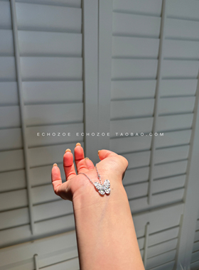 ECHOZOE韦雪同款fan满钻贝母立体蝴蝶项链女锁骨链小众轻奢气质