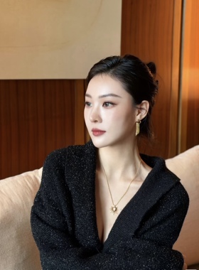 ECHOZOES925银针小众设计高级感长款流苏耳钉轻奢气质百搭耳饰