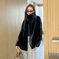 Import Purple Mark Grade Mink Fur Coat Whole Mink Mink Fur Fur Coat Crossbar Pao Caramei Jacket Long for Winter