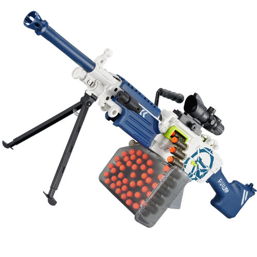 乐辉M249软弹枪男孩抛壳玩具机关枪M416儿童电动连发加特林玩具枪-图3