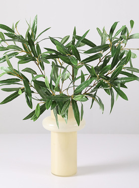 仿真绿植 橄榄叶 家居装饰植物墙绿植塑料树叶摄影道具假树枝装饰