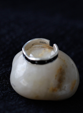 耀眼的你 通体S925纯银甜酷风星空戒指小众潮酷风高级感开口戒女