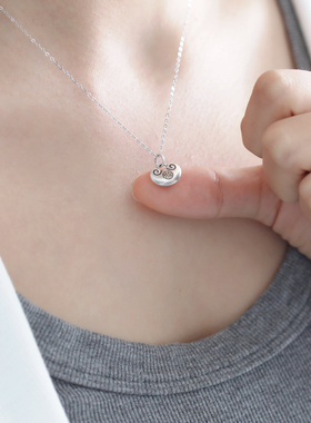 女999足银平安锁吊坠元宝造型