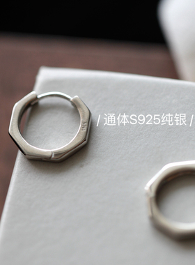 耳扣耳环圈圈纯银防过敏简约百搭