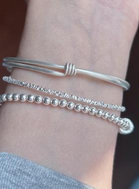 韩系高级感叠戴碎银子手链