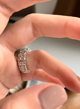 电镀ins闪钻戒指精致戒指女