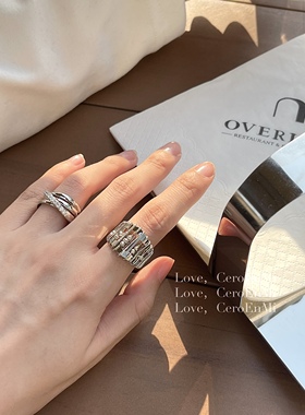 铜小众设计串珠戒指女