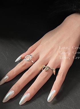 CeroEnMi 可爱反派角色爱心吊坠镶嵌锆石小众戒指尾戒关节戒女