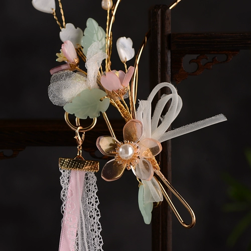 Ободок, заколка для волос с бантиком, аксессуар для волос, ханьфу, аксессуары, в цветочек