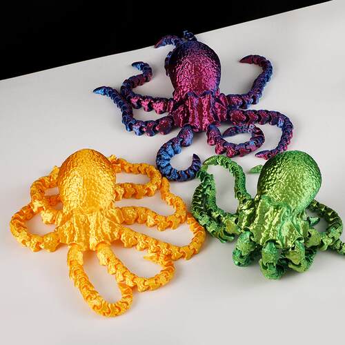 3D打印龙摆件章鱼乌贼仿真八爪鱼动物模型关节可动手办儿童玩具男 - 图1