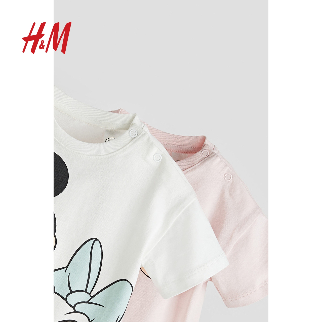 【迪士尼系列】HM童装女婴T恤2件装秋季新品印花短袖1225717 - 图1