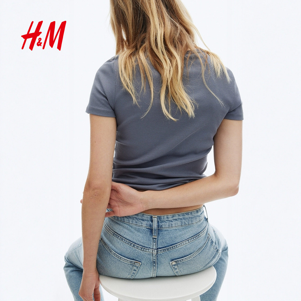 HM女装T恤春季时尚修身短袖窄边领口直筒下摆上衣1260556,淘宝优惠券,粉丝福利购,淘宝优惠卷