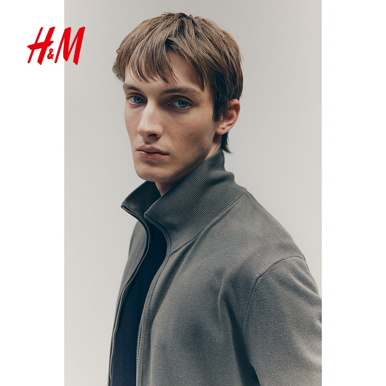HM男装针织衫冬季休闲气质简约柔软拉链开衫1252853,淘宝优惠券,粉丝福利购,淘宝优惠卷