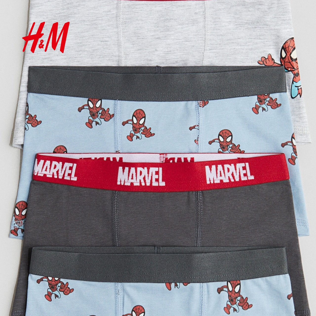 【漫威】HM童装儿童男童内裤5件装秋季新款蜘蛛侠平角裤1010215 - 图2