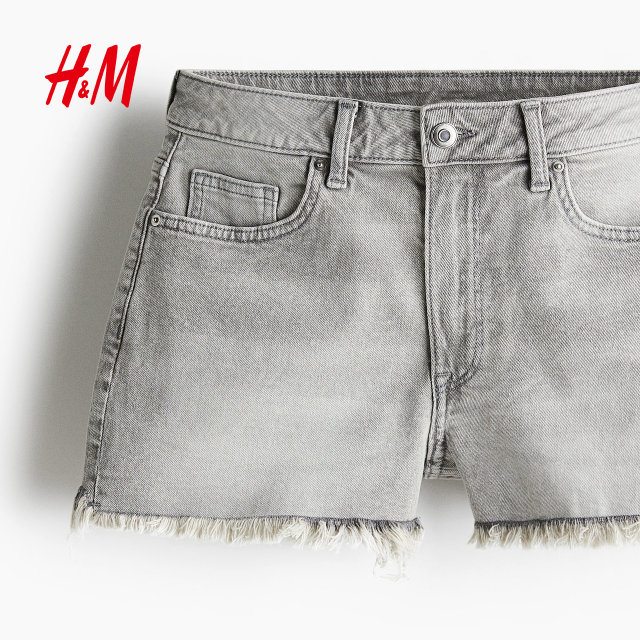 HM women's jeans summer commuting high waist slim slim fashion denim shorts 1266263