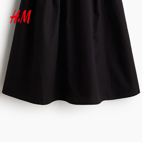 HM2026夏季新款女装上身缩褶棉质连衣裙1275782 - 图3