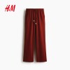 HM women's pants 2026 summer new style breathable straight low-waist linen blended drawstring trousers 1313708